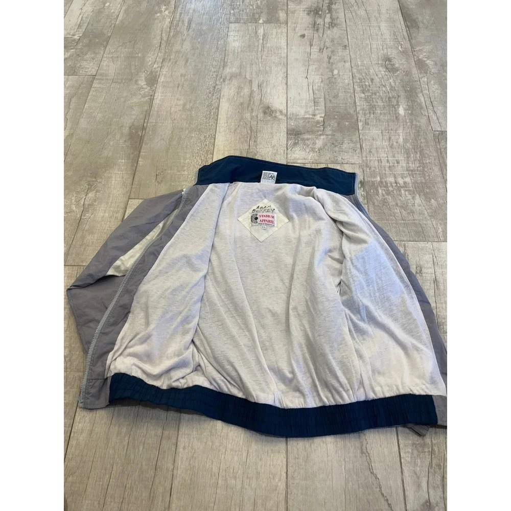 Dallas Cowboys Stadium Apparel Kids Windbreaker Jacket Grey Navy Blue Size 16/18